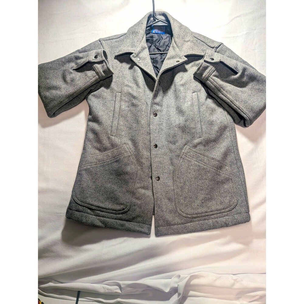 Pendleton Woolen Mills Men's Virgin Wool Lined Gray Button Jacket USA M